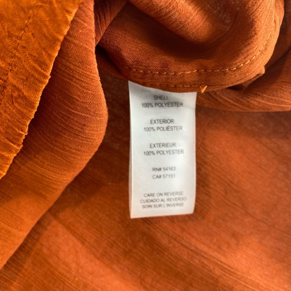 NEW Plus Calvin Klein V-Neck Pull on ¾ Sleeve Blouse Top Terra $109 - Picture 6 of 8